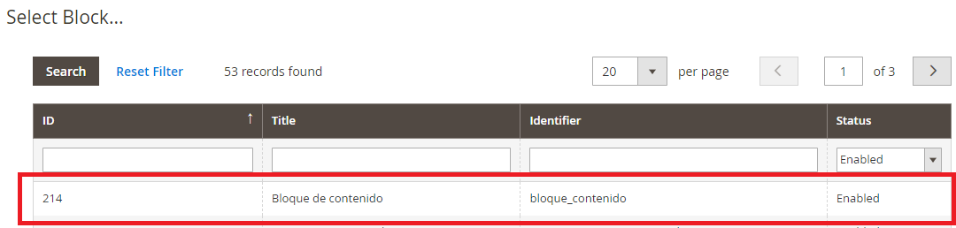 select block_Magento
